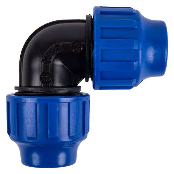 Compression Elbow - 63mm - Blue & Black - Bulk Pack of 2