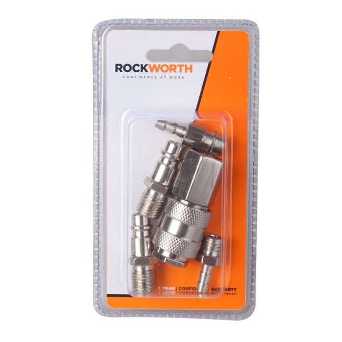 Bulk Pack x 2 Rockworth Coupler Hose Set 5 Piece