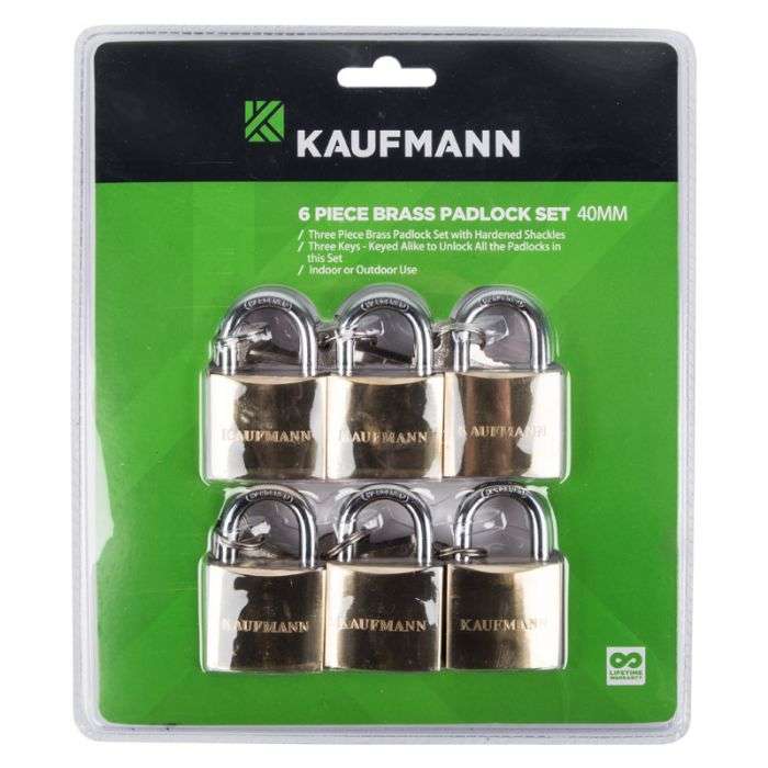 Kaufmann - Brass Lock Set 6 Piece 40mm