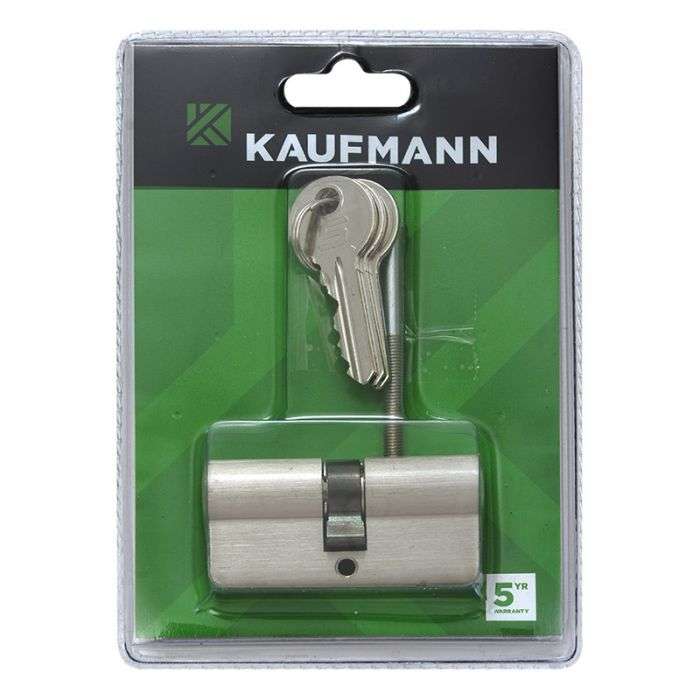 Kaufmann - Euro Cylinder Only - 65mm - Satin Nickel - Bulk Pack of 2