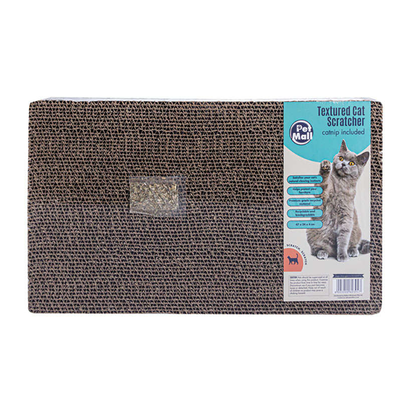 Cat Cardboard Scratch Pad - Catnip - Brown - 47cm x 24cm x 4cm - 2 Pack