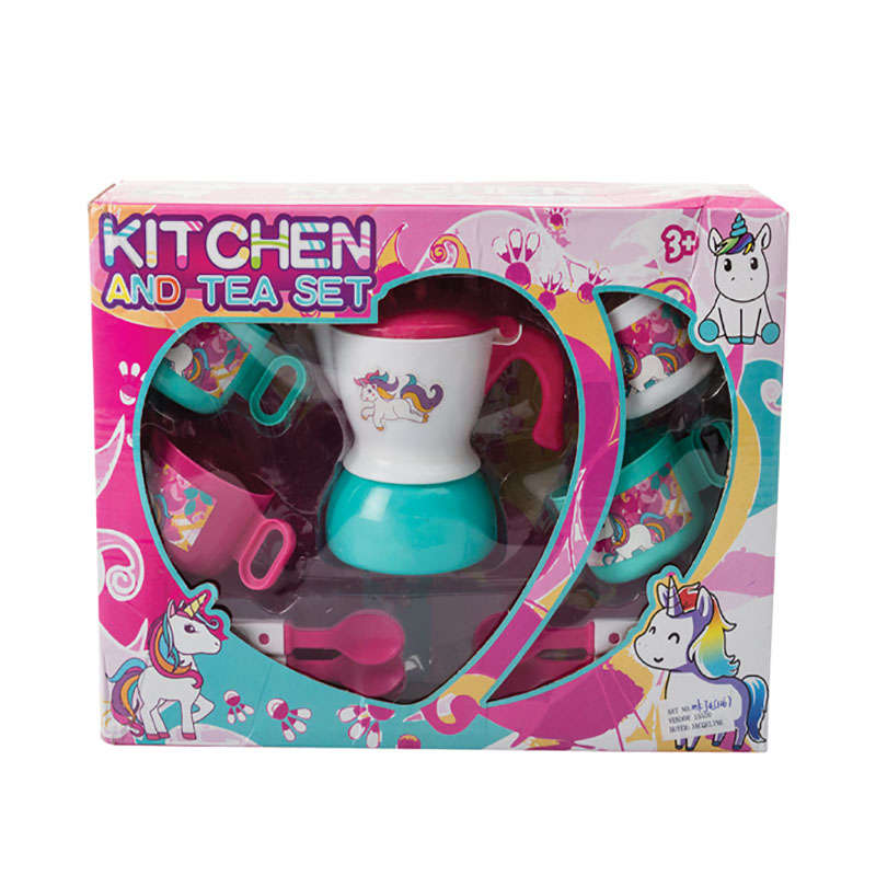 Tea Set - Childrens Toy - Unicorn - Assorted Cutlery - 9 Piece