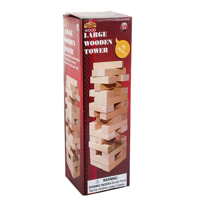 Tower Game - Wooden - Brown - 48 Pieces - 2 Pack
