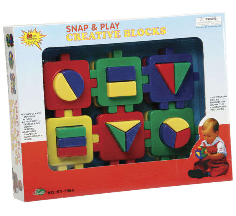Snap & Play Creative Blocks - BPA-Free Plastic - Assorted Colours