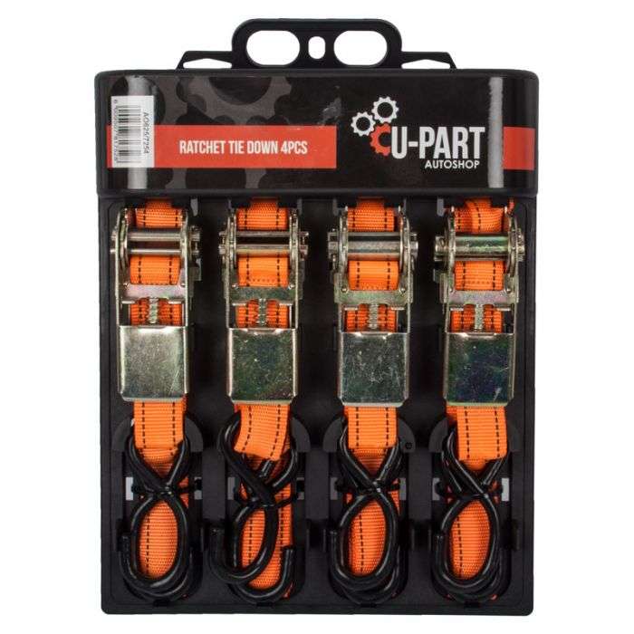 U-Part - Tie Down Set Ratchet 4Piece - 2 Pack
