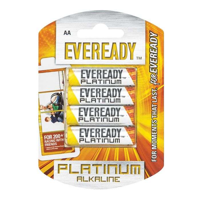 Eveready Platinum Alkaline AA Batteries (Pack of 4)