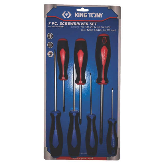 King Tony - Screwdriver Set 7 Piece Blister Card