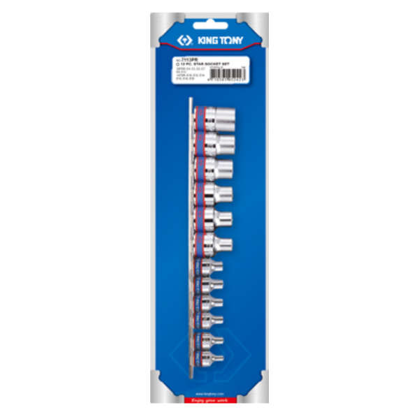 King Tony - Socket Set 3/8 And 1/2 Male And Female Torx Rail - 2 Pack