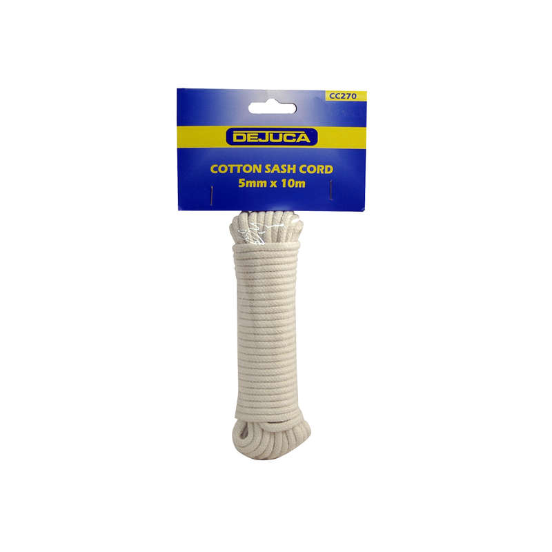 Dejuca - Cotton Sash Cord - 5mm X 10m - Cord - 5mm - (hank) - 2 Pack