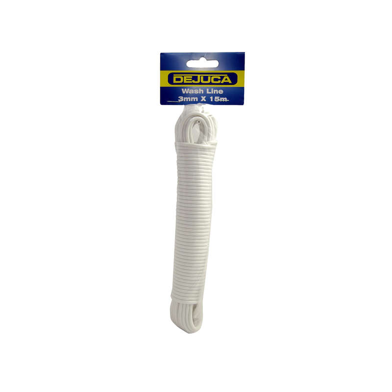 Dejuca - Wash Line - Steel Pvc Coated - 3mm X 15m - (hank) - 2 Pack