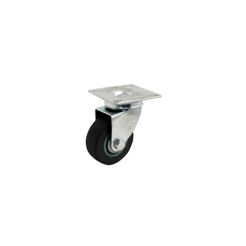 Castor Wheel - Rubber - Swivel - Flange - 50mm