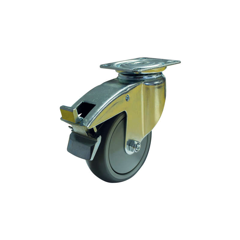 Castor Wheel - Rubber With Brake - 100mm