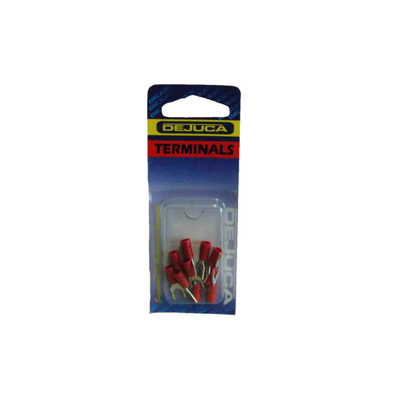 Dejuca - Terminal - Red - Spade - 5mm - 10/Card - 2 Pack