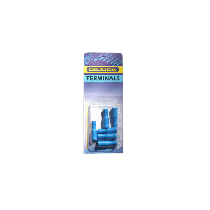 Dejuca - Terminal - Blue - Female - Bullet - F/ins - 4mm - 6/card - 2 Pack