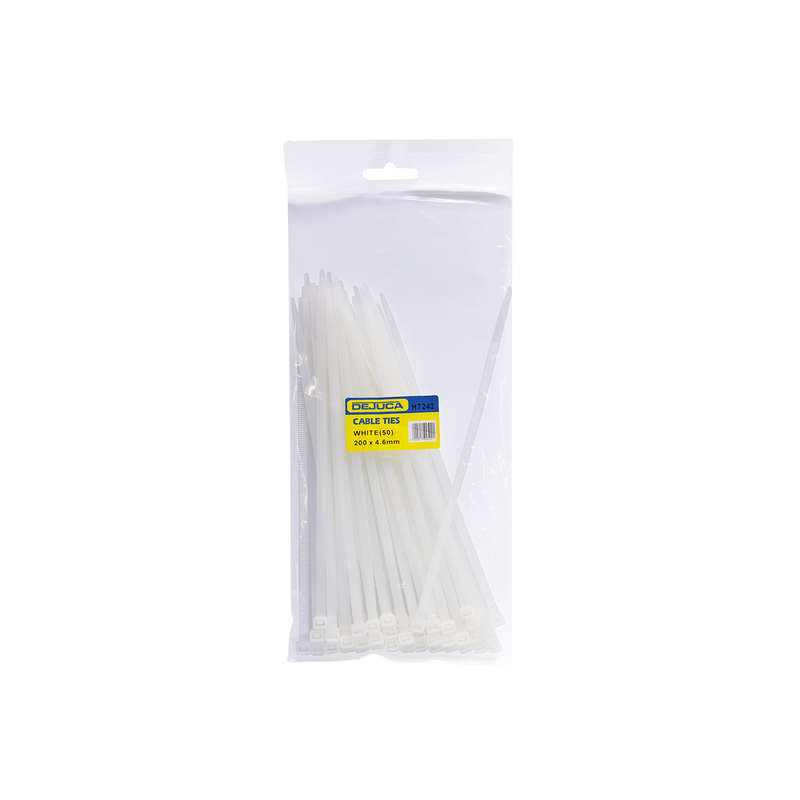 Dejuca - Cable Ties - Natural - 200mm X 4.6mm - 50/pkt - 2 Pack