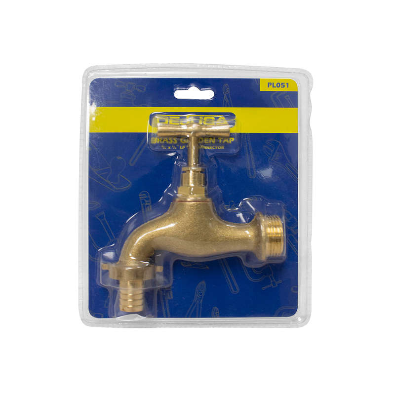 Dejuca - Garden Tap - Brass - Lp - 3/4 X 3/4 Inch - 1/2 Inch Conn.
