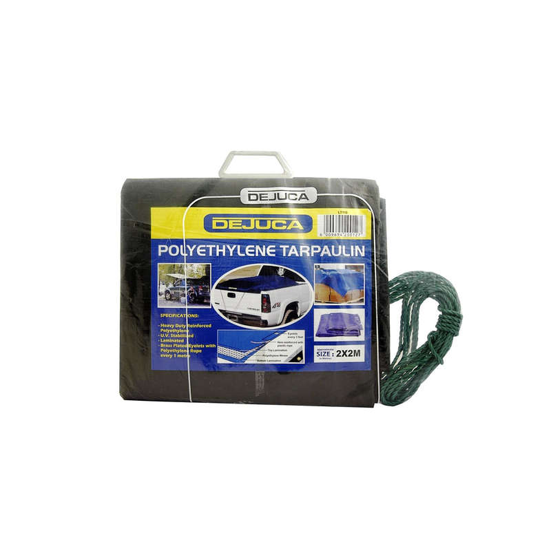 Dejuca - Polytarp - Green - Approx 2m X 2m - 180gsm - 2 Pack