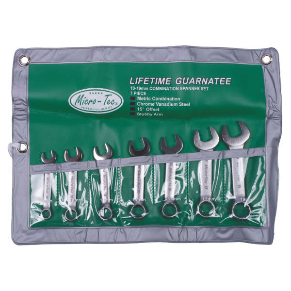 Spanner Stubby 10-19MM - 7 Piece - 2 Pack