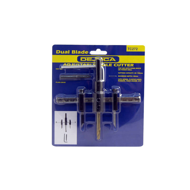 Dejuca - Adjustable Hole Cutter - 30mm to 130mm - 2 Pack