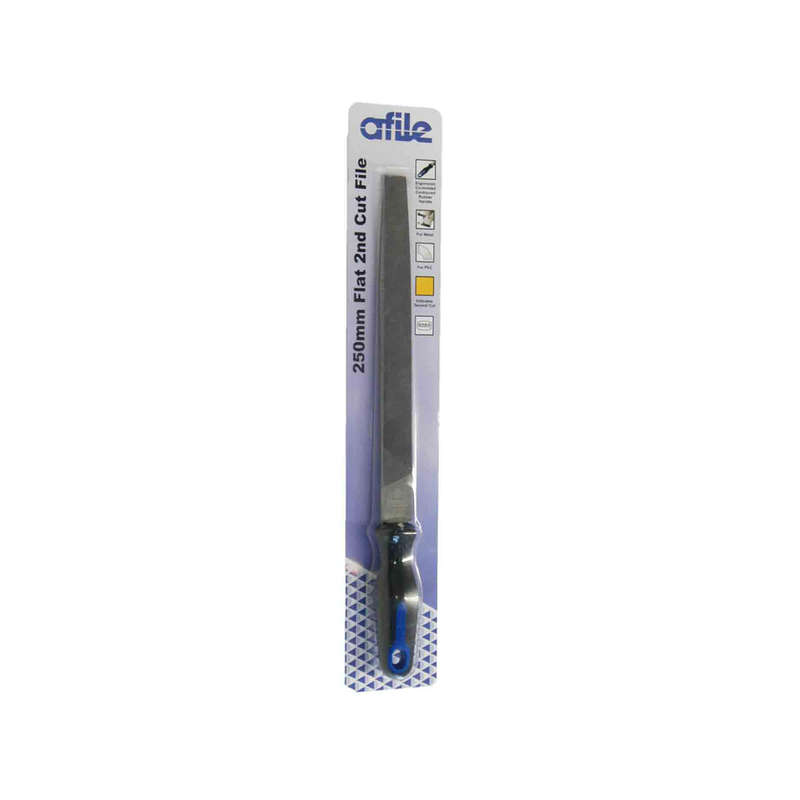 Afile - Flat 2nd Cut File - Handled - 250mm