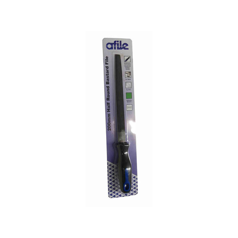 Afile - Half Round Bastard File - Handled - 200mm