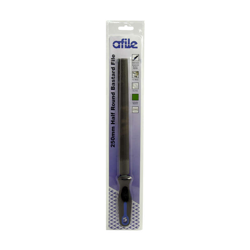 Afile - Half Round Bastard File - Handled - 250mm