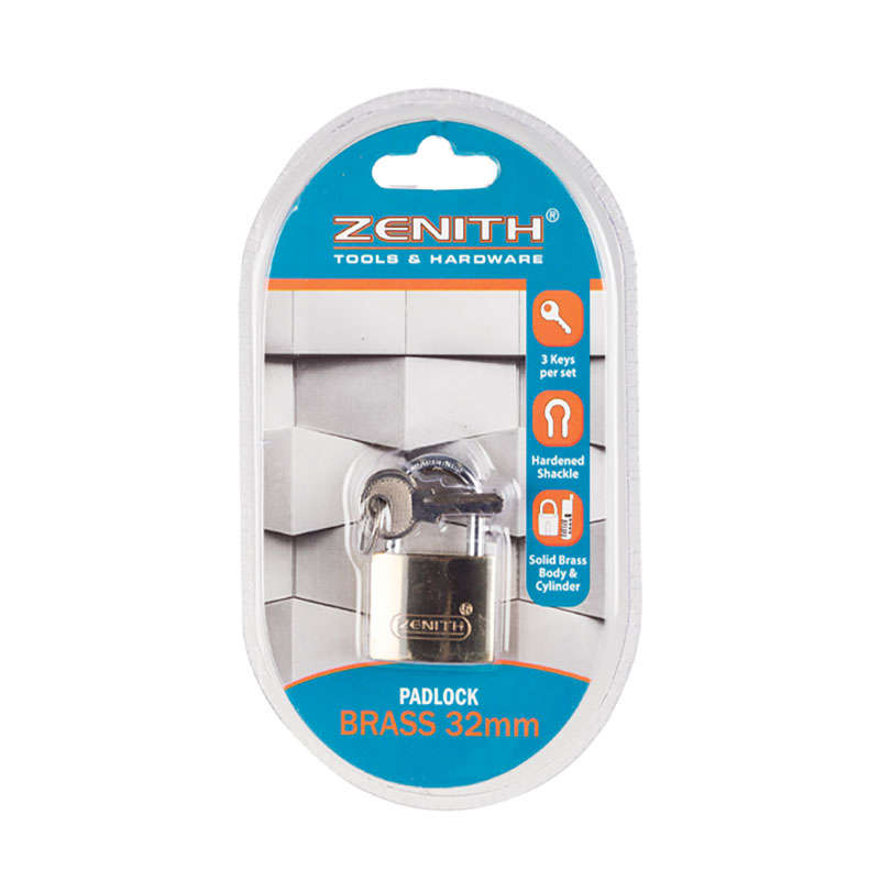 Padlock - Home Security - Brass - Extra Keys - 32mm - 2 Pack