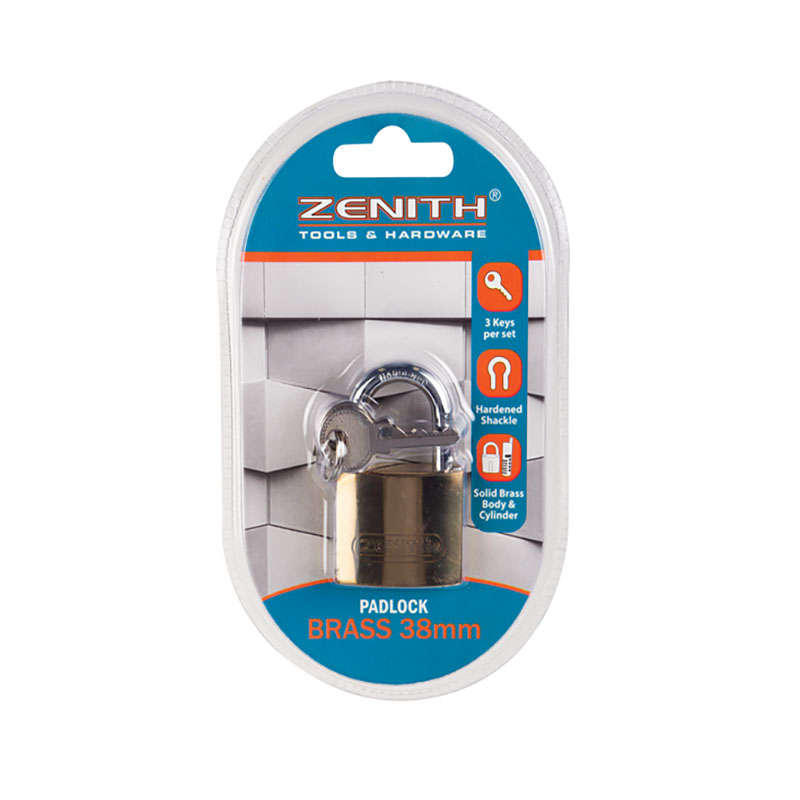 Padlock - Home Security - Brass - Extra Keys - 38mm
