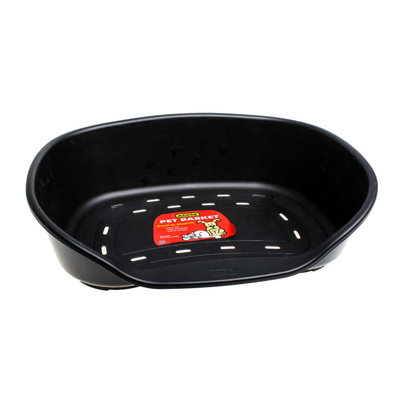 Pet Mall - Pet Bed Plastic - Black - Medium - 61cm x 46cm x 18.5cm