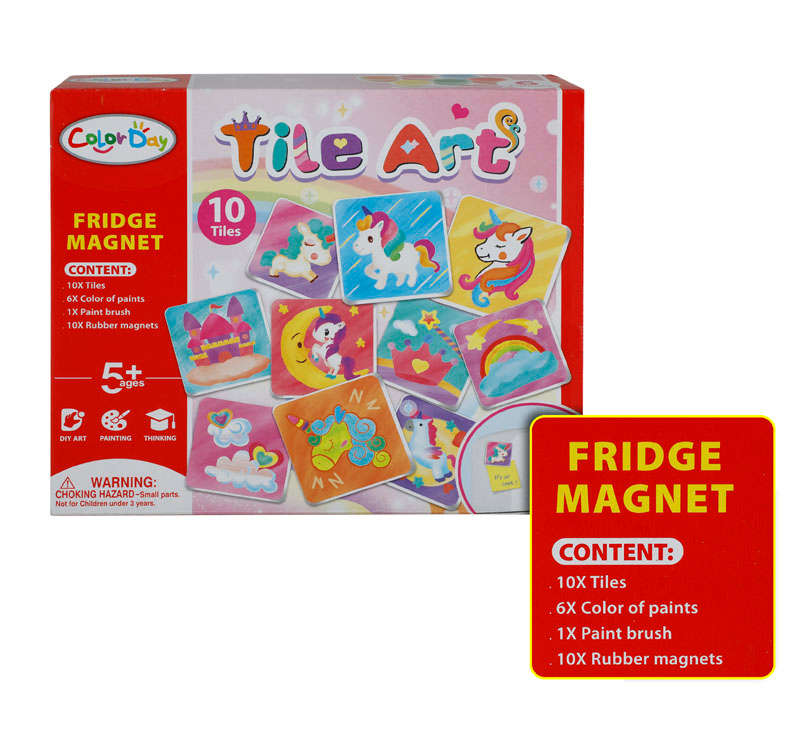 Magnetic Tile Art - Arts & Crafts - Assorted paints - 10 Tiles - 2 Pack