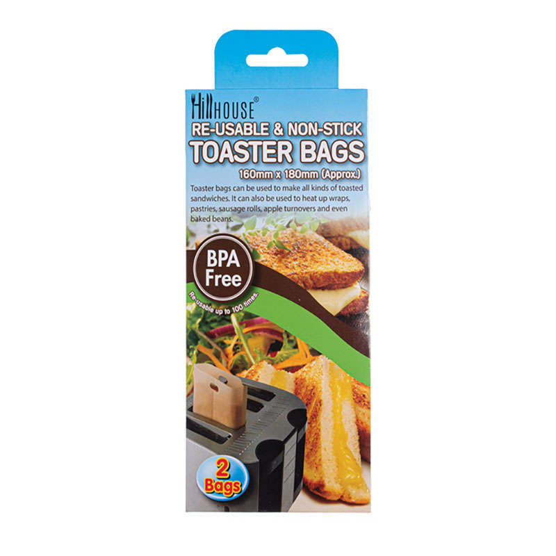 Toaster Bags - Reusable - Non-Stick - 160mm x 180mm - 2Piece - 2 Pack