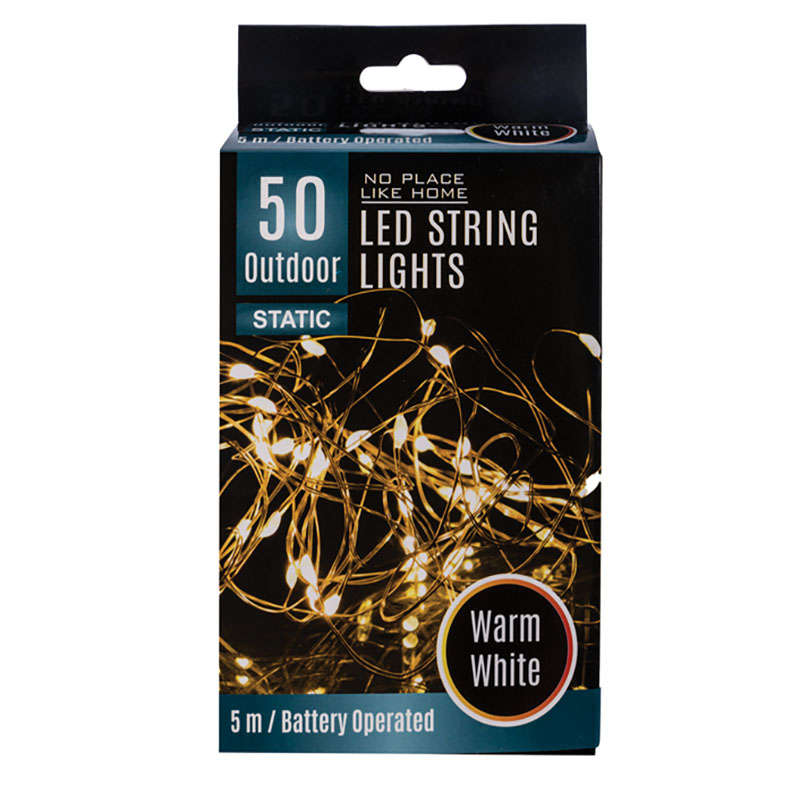 String Lights - Outdoor - Warm White - 5 m - 50 LED - 2 Pack