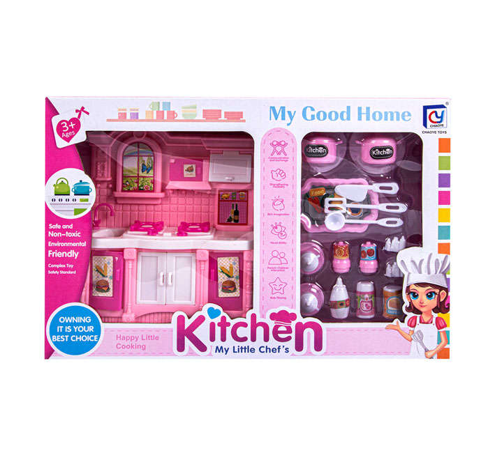 Kids Toy - Kitchen Set - BPA-Free Plastic - Pink - 2 Pack