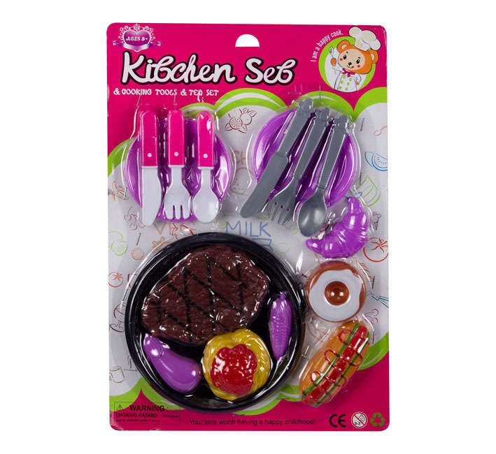 Meal Time Play Set - Kitchen Set - Pink & Purple - 13 Piece - 2 Pack