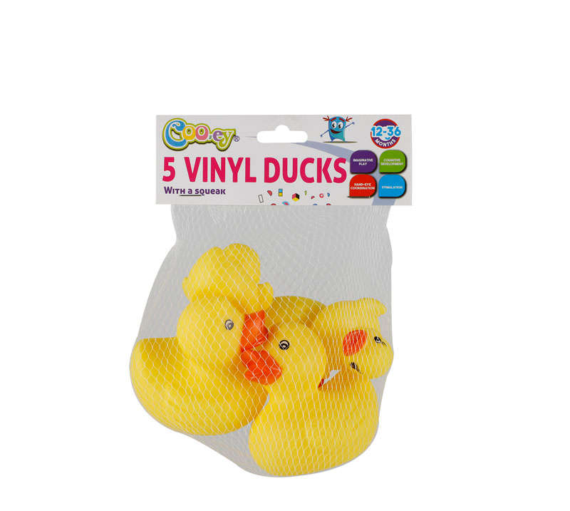 Rubber Ducks - 5 Piece - Vinyl - Yellow & Orange - 2 Pack