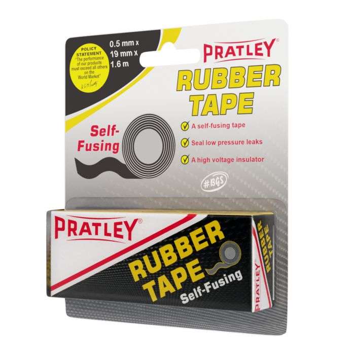 Pratley - Rubber Tape 19mmx1.6M Per Pack New Package - 2 Pack