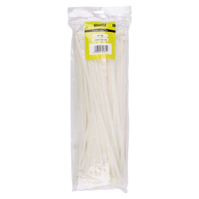 Nexus - Cable Ties 7.2X400mm T120R 100Pack Clear