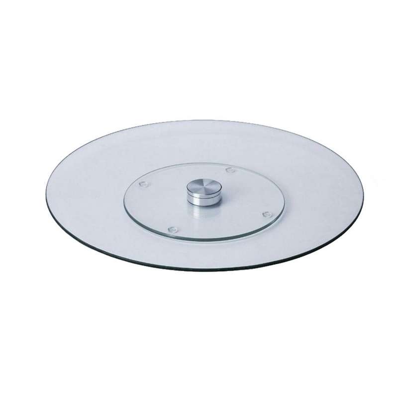 35cm Tempered Glass Lazy Suzan - Rotating Serving Tray - 2 Pack