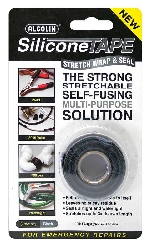 Alcolin Silicone Tape - 3m Black - 2 Pack