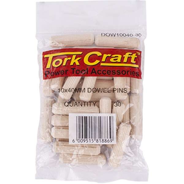 Dowels 10x40mm 30 Per Bag (Birch Wood) - 2 Pack