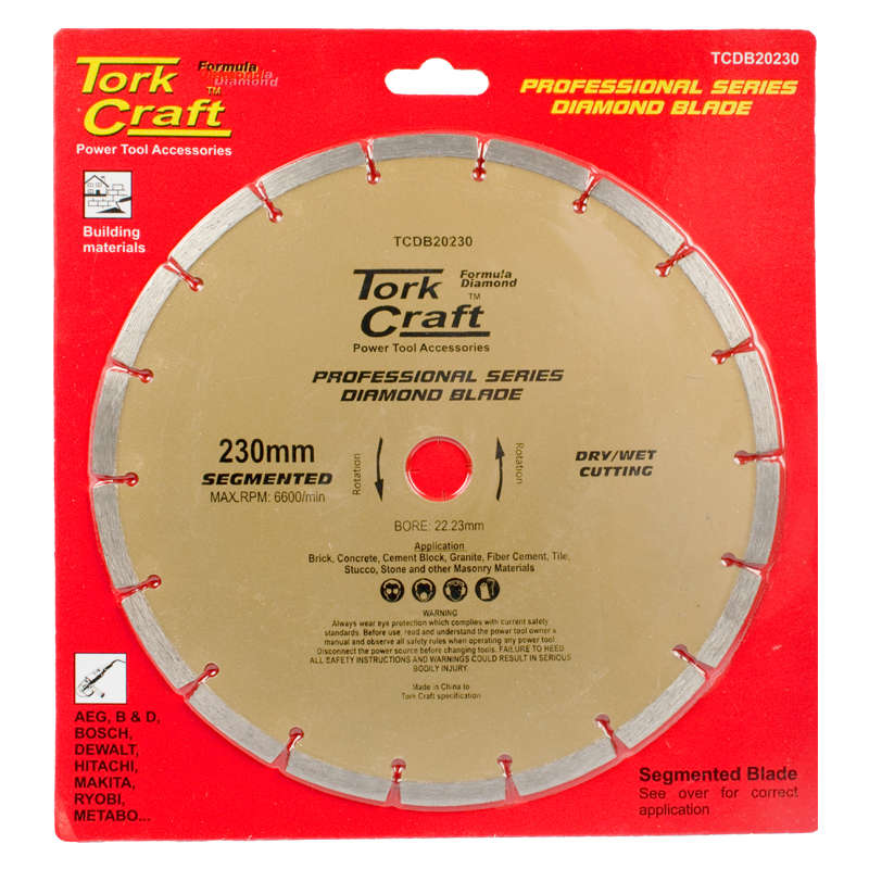 Tork Craft - Diamond Blade 230mm Segmented Profesional - 2 Pack