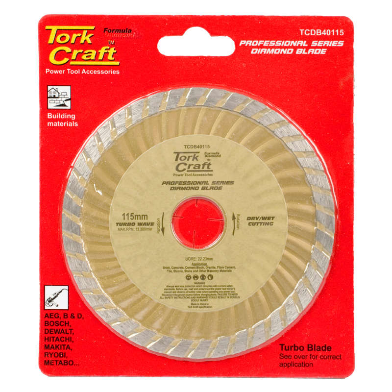 Tork Craft - Diamond Blade Turbo Wave 115mm x 22.22mm - 2 Pack