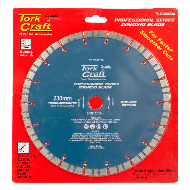 Tork Craft - Diamond Blade Turbo-Segmented 230 x 22.23mm - 2 Pack