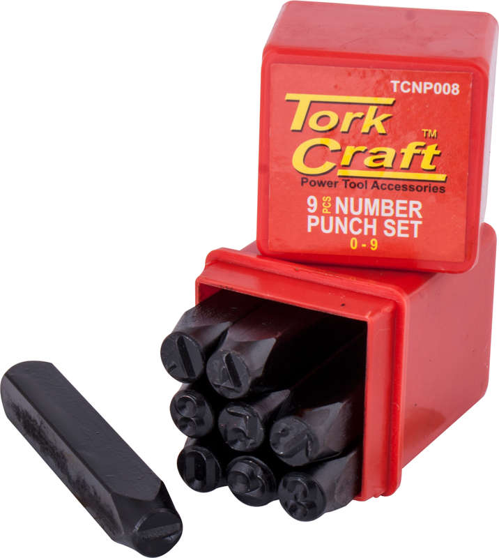 Tork Craft - Number Punch Set 8mm (0-9mm) Black Finish - 2 Pack