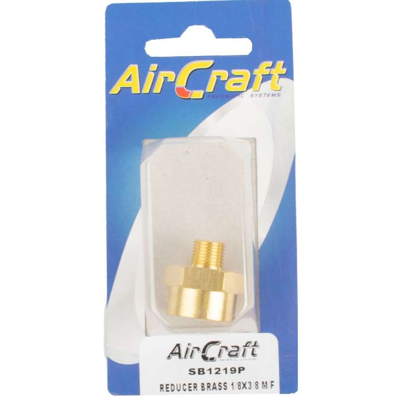 Aircraft - Reducer Brass 1/8 x 3/8 M/F 1 Piece Pack - 2 Pack
