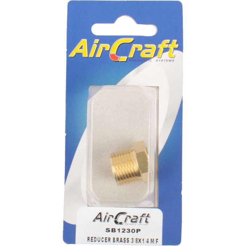 Aircraft - Reducer Brass 3/8 x 1/4 M/F Conical 1 Piece Pack - 2 Pack