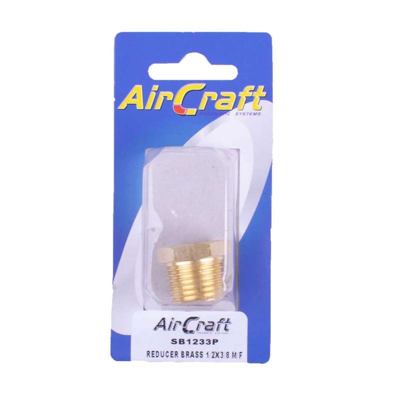 Aircraft - Reducer Brass 1/2 x 3/8 M/F Conical 1 Piece Pack - 2 Pack