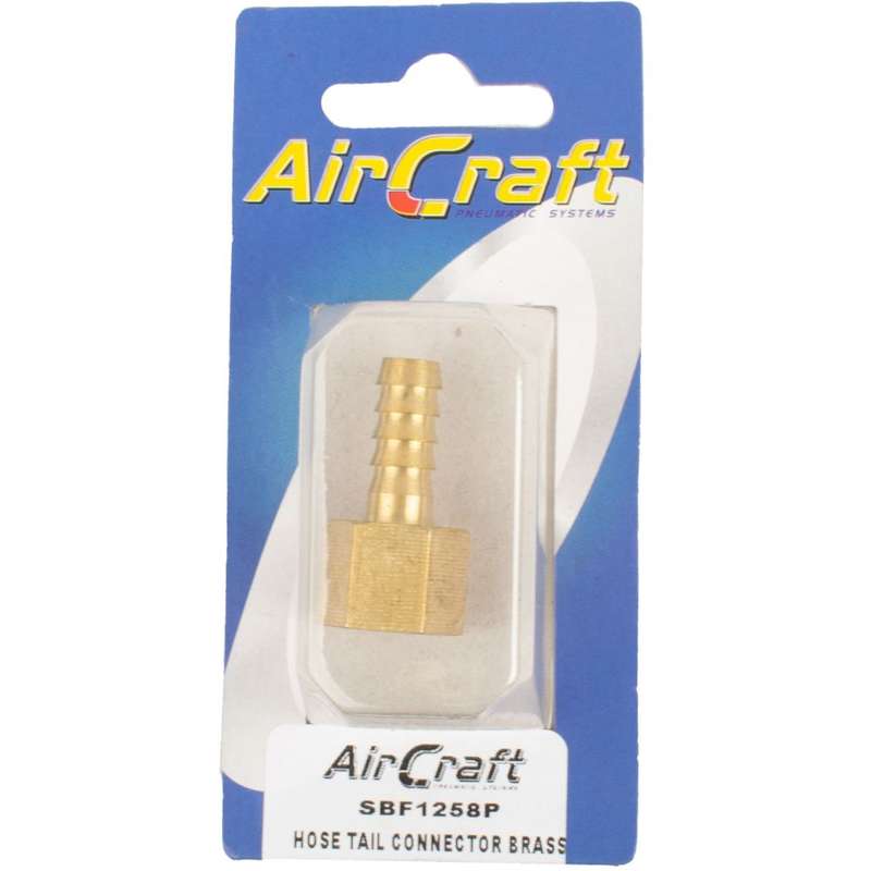 Aircraft - Hose Tail Connector Brass 1/4F x 8mm 1 Piece Pack - 2 Pack