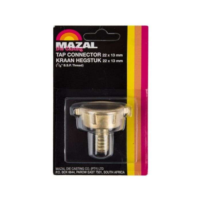 Tap Connector 22X13mm - 7/8 Inch B.S.P. Thread - 2 Pack