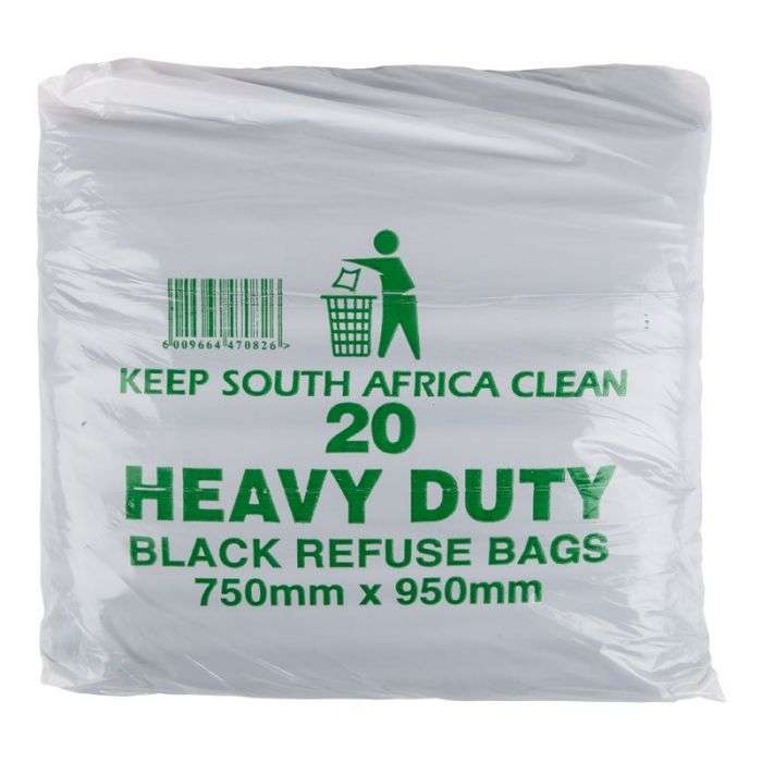 Refuse Bag Black 38Mic 20 P/Pack - 2 Pack